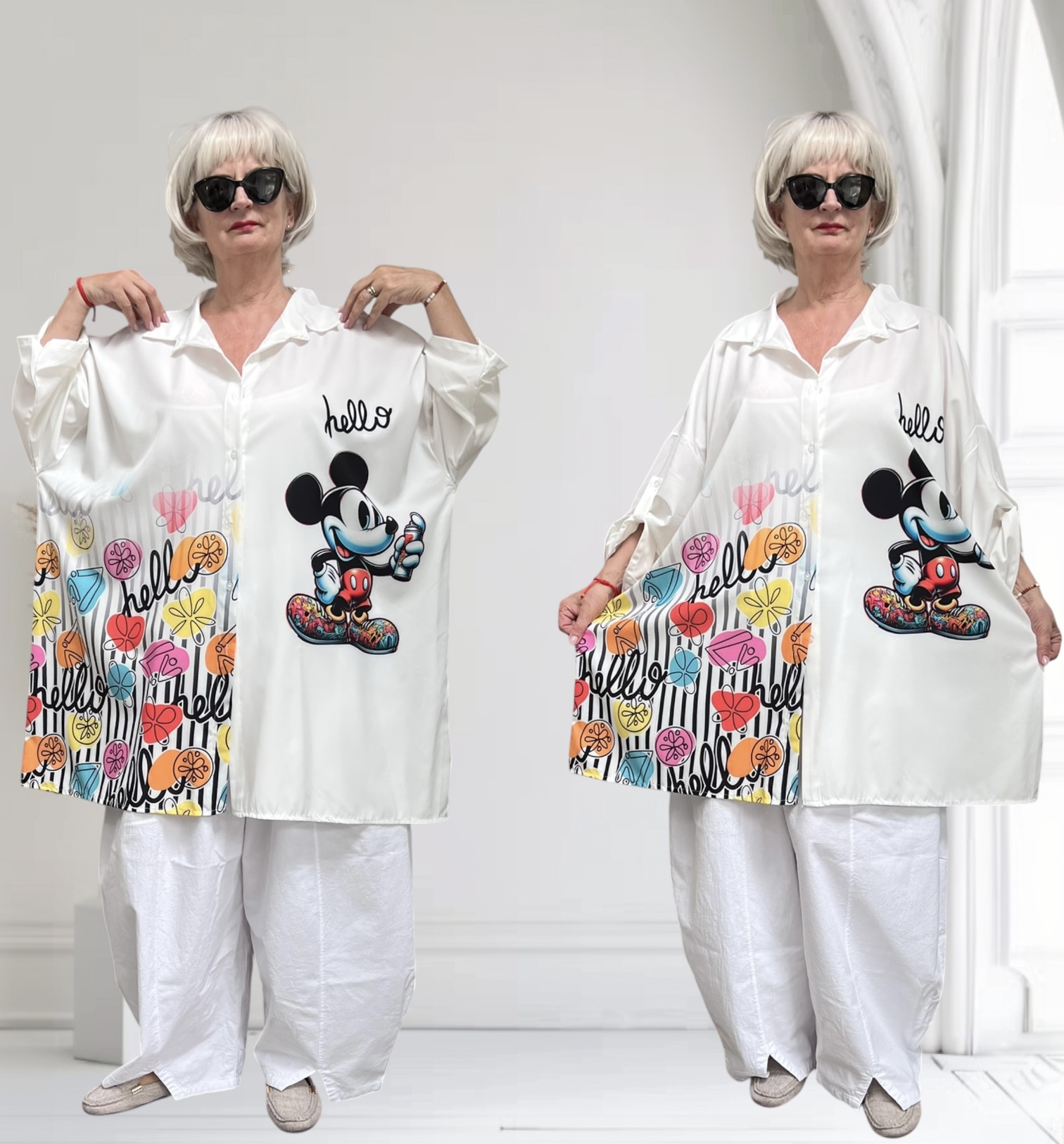 ITALIA oversized viscose blouse/hemd