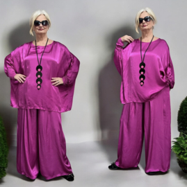 ITALIA chique viscose/satijn setje top + broek apart /in meerdere kleuren