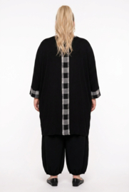 AKH viscose mix tuniek met een zak /apart/ zwart/grijs
