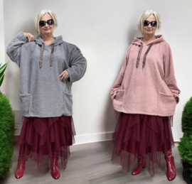 Sissy ITALIA oversized fleece tuniek/ stretch/in meerdere kleuren