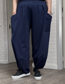 SASHA Noa jersey oversized katoen vrijetijdspak(top + broek) apart stretch donkerblauw