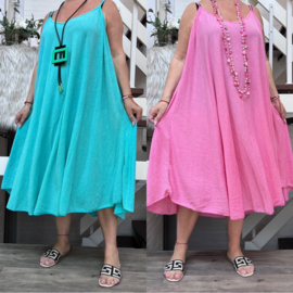 ITALIA oversized katoen A-lijn jurk stretch /in meerdere kleuren