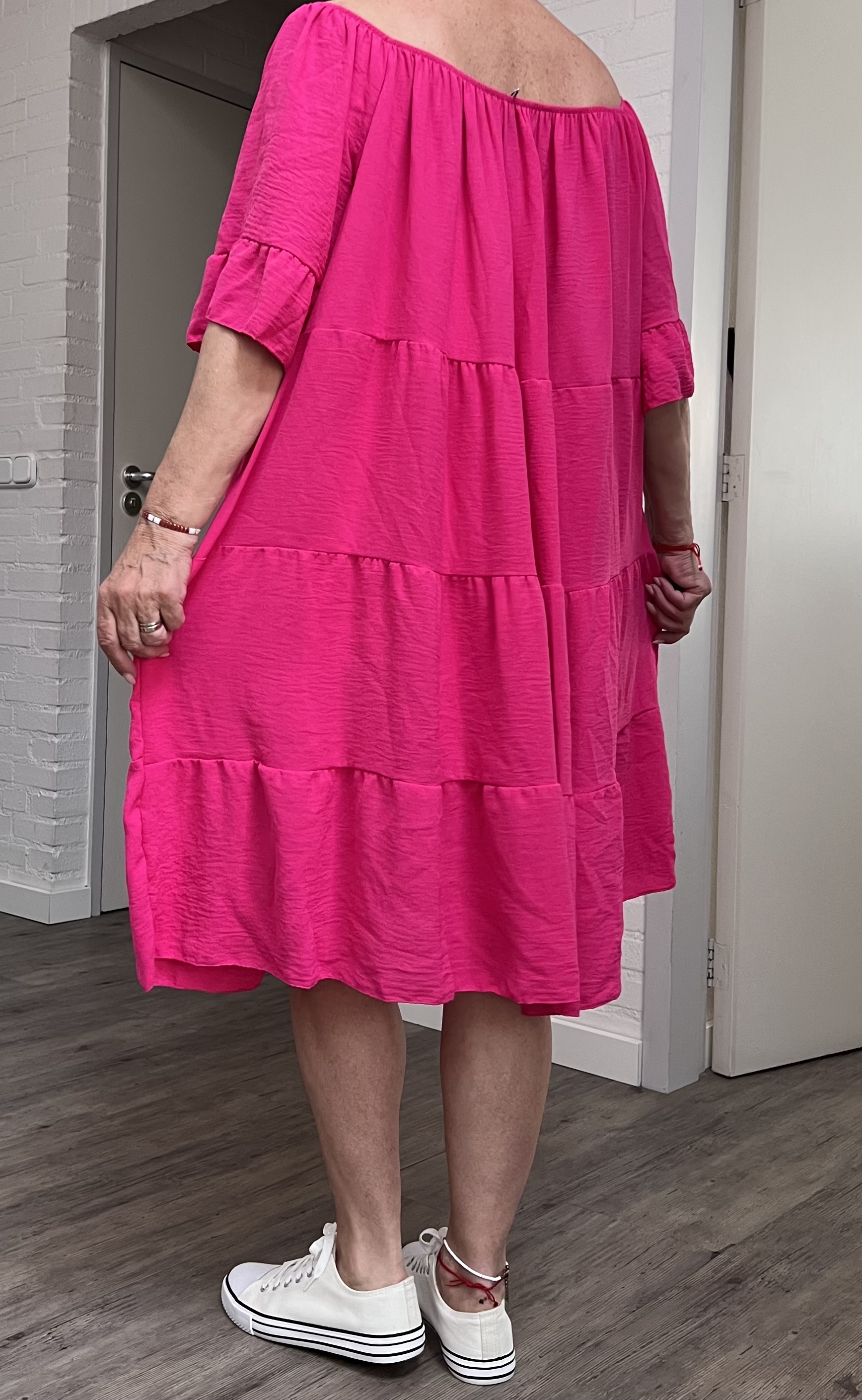 ITALIA oversized viscose A-lijn zomer jurk