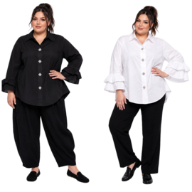 ZETA OTTO oversized katoen A-lijn blouse stretch /in meerdere kleuren