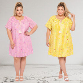 ITALIA MODA  oversized mousseline katoen jurk/in meerdere kleuren