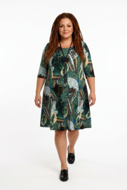 New Jersey viscose A-lijn jurk stretch