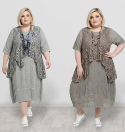 Moonshine oversized de modieuze kleuring  katoen KANTEN top apart stretch /in meerdere kleuren