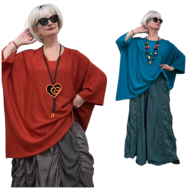 ITALIA oversized viscose mix gebreide top/tuniek/in meerdere kleuren