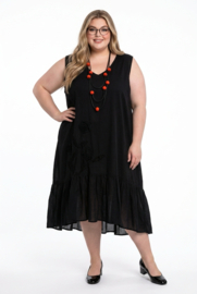 Moonshine katoen A-lijn jurk zwart /stretch