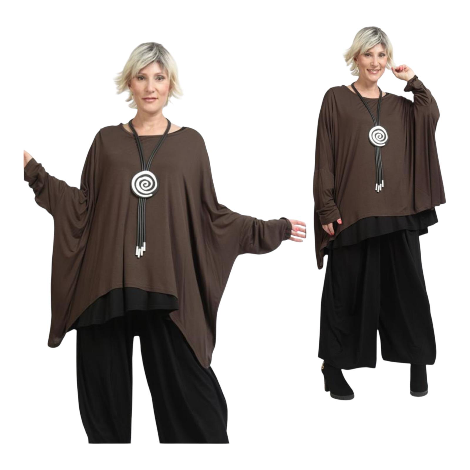 AKH oversized viscose jerseyA-lijn top/tuniek apart stretch