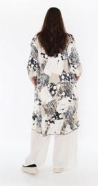 AKH oversized viscose A-lijn tuniek /apart/stretch  zwart/beige