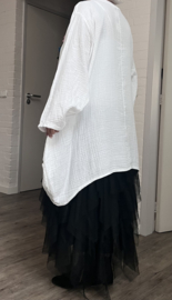 ITALIA MODA oversized mousseline katoen A-lijn tuniek