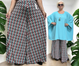 ITALY Mode jersey viscose  wijde broek apart /zeer rekbaar