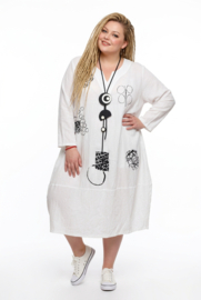 Zedd Plus  ballon jurk /wit/zwart