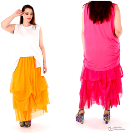 AKH oversized viscose tule rok met verstelbare plooien/in meerdere kleuren