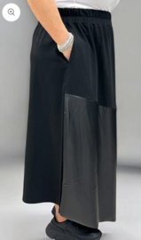 Vincenzo Allocca oversized katoen rok met inzet van eco leder /aparte/stretch