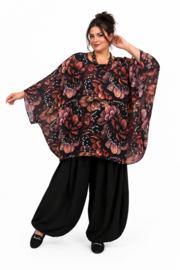 ITALIA MODA oversized chiffon tuniek/ poncho/gevoerd//in meerdere kleuren