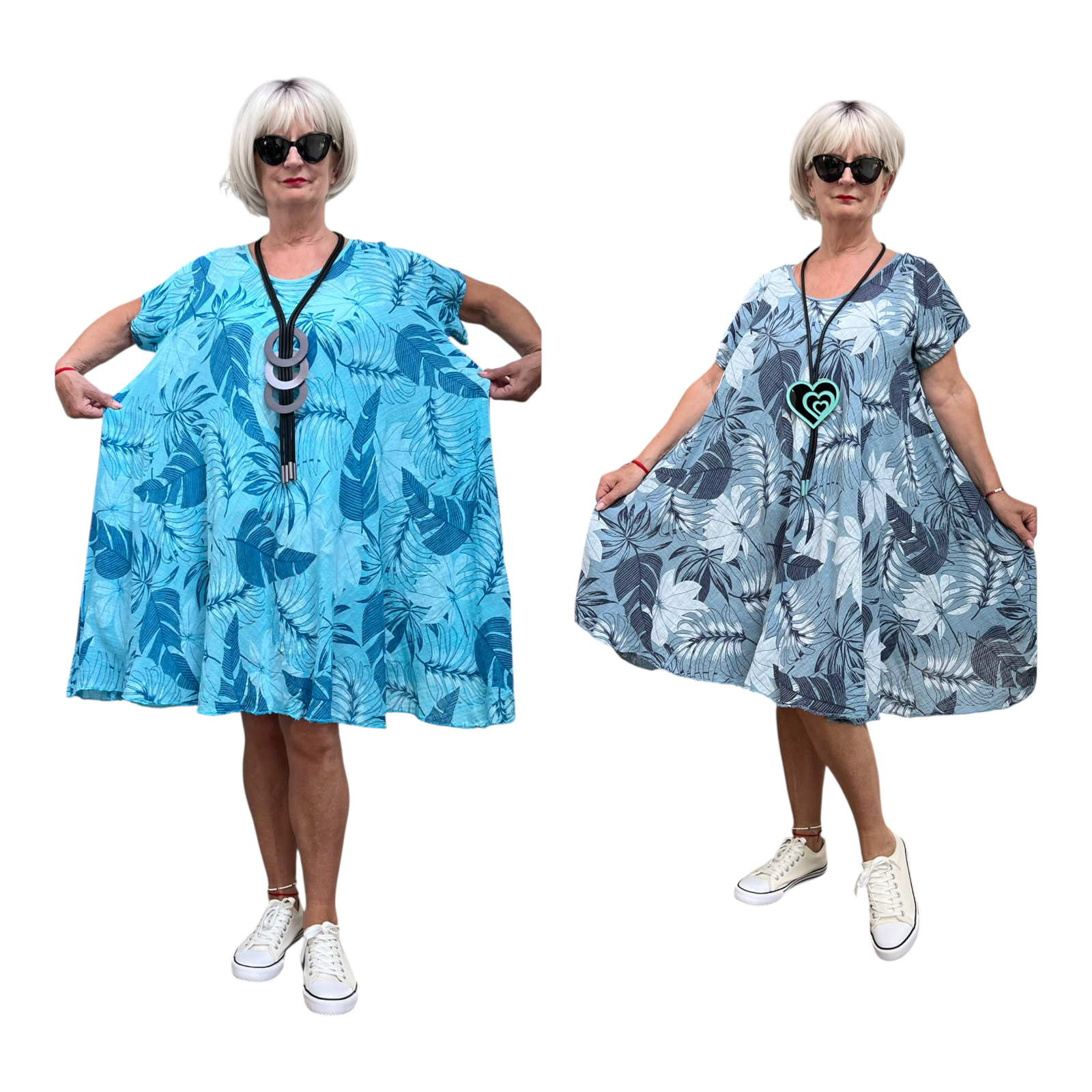 ITALIA oversized katoen A-lijn zomer jurk/in meerdere kleuren