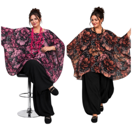 ITALIA MODA oversized chiffon tuniek/ poncho/gevoerd//in meerdere kleuren