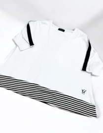 Vincenzo Allocca oversized katoen A-lijn tuniek/aparte/stretch wit/zwart