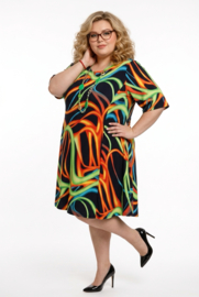 New Jersey viscose A-lijn jurk stretch