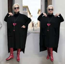 AKH oversized gebreide tuniek/jurk  apart stretch