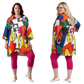 Bubblee oversized katoen A-lijn hemd/blouse
