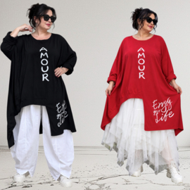 ITALIA MODA oversized katoen A-lijn tuniek stretch/in meerdere kleuren