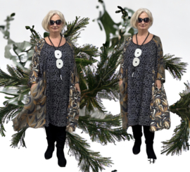 Joulie Collection oversized viscose A-lijn jurk met zakken apart (extra groot)