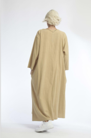 AKH oversized viscose/linnen A-lijn jurk apart
