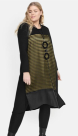 GN-G viscose A-lijn  jurk met ketting /zwart /stretch