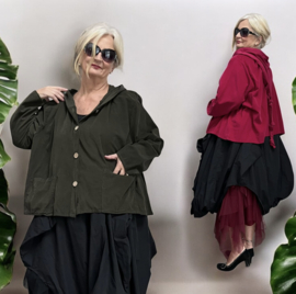 Moonshine fijn corduroy katoen A-lijn blazer met capuchon  apart/in meerdere kleuren
