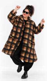 AKH oversized A-lijn  winterjas van knuffelzachte teddykwaliteit/gevoerd /stretch