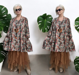 Cindy oversized katoen jersey tricot A-lijn tuniek/jurk met zakken apart stretch