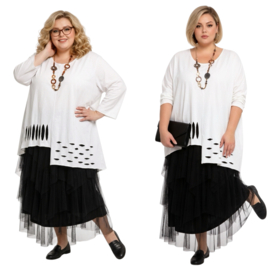 Moonshine oversized  katoen tricot tuniek apart stretch