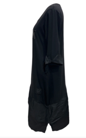Vincenzo Allocca oversized katoen A-lijn  jurk met inzet van taft /stretch  zwart