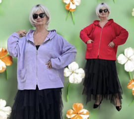 ITALIA MODA oversized viscose vest met ritssluiting stretch/in meerdere kleuren