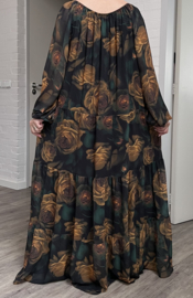 SASHA NORA chiffon met een vleugje zijde jurk gevoerd