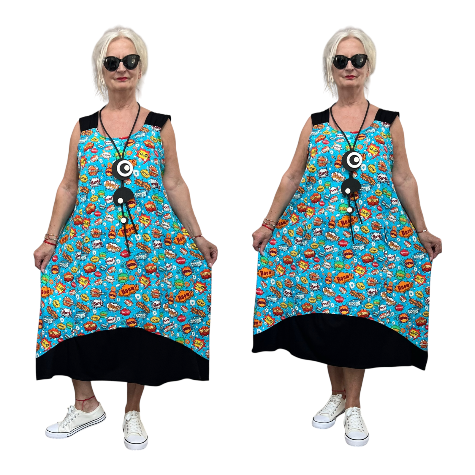 Naveed  oversized viscose jersey A-lijn jurk stretch