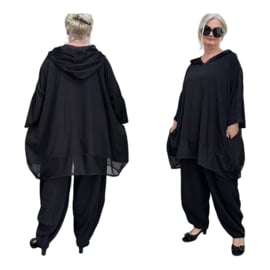 Vincenzo Allocca oversized katoen A-lijn tuniek met KANT apart zwart