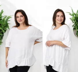 KEKOO design oversized viscose A-lijn top/tuniek wit/zwart