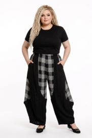 AKH viscose ballon broek zwart/grijs