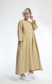 AKH oversized viscose/linnen A-lijn jurk apart