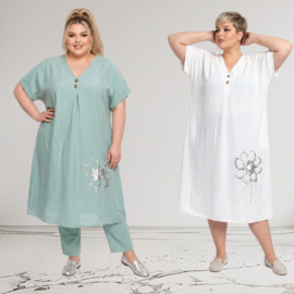 ITALIA MODA  viscose geborduurde jurk/in meerdere kleuren