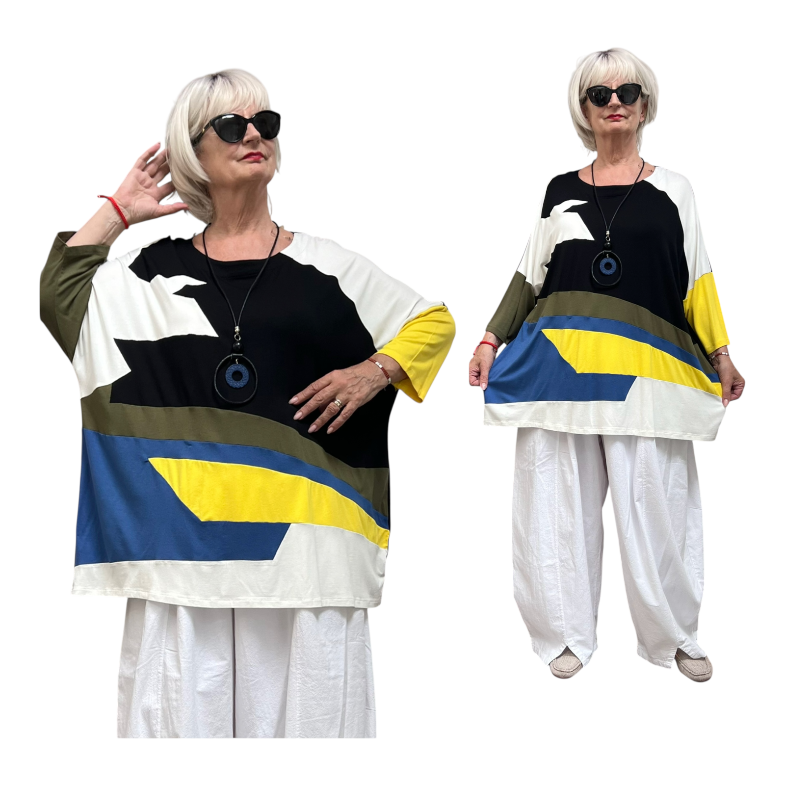 Zedd Plus viscose top met ketting stretch
