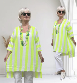 AKH oversized katoen/acryl gebreide tuniek/top  apart stretch