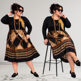 ITALIA MODA katoen/viscose jurk met zakken /stretch
