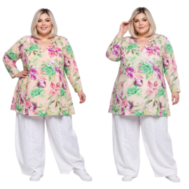 Ophilia viscose A-lijn tuniek  met aparte decolleté stretch