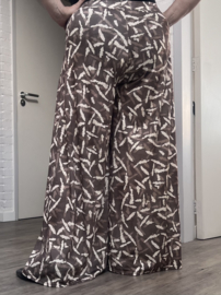 ITALY Mode jersey viscose  wijde broek apart /zeer rekbaar
