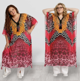 ONE OF A KIND  viscose zomer poncho/tuniek ( extra groot)